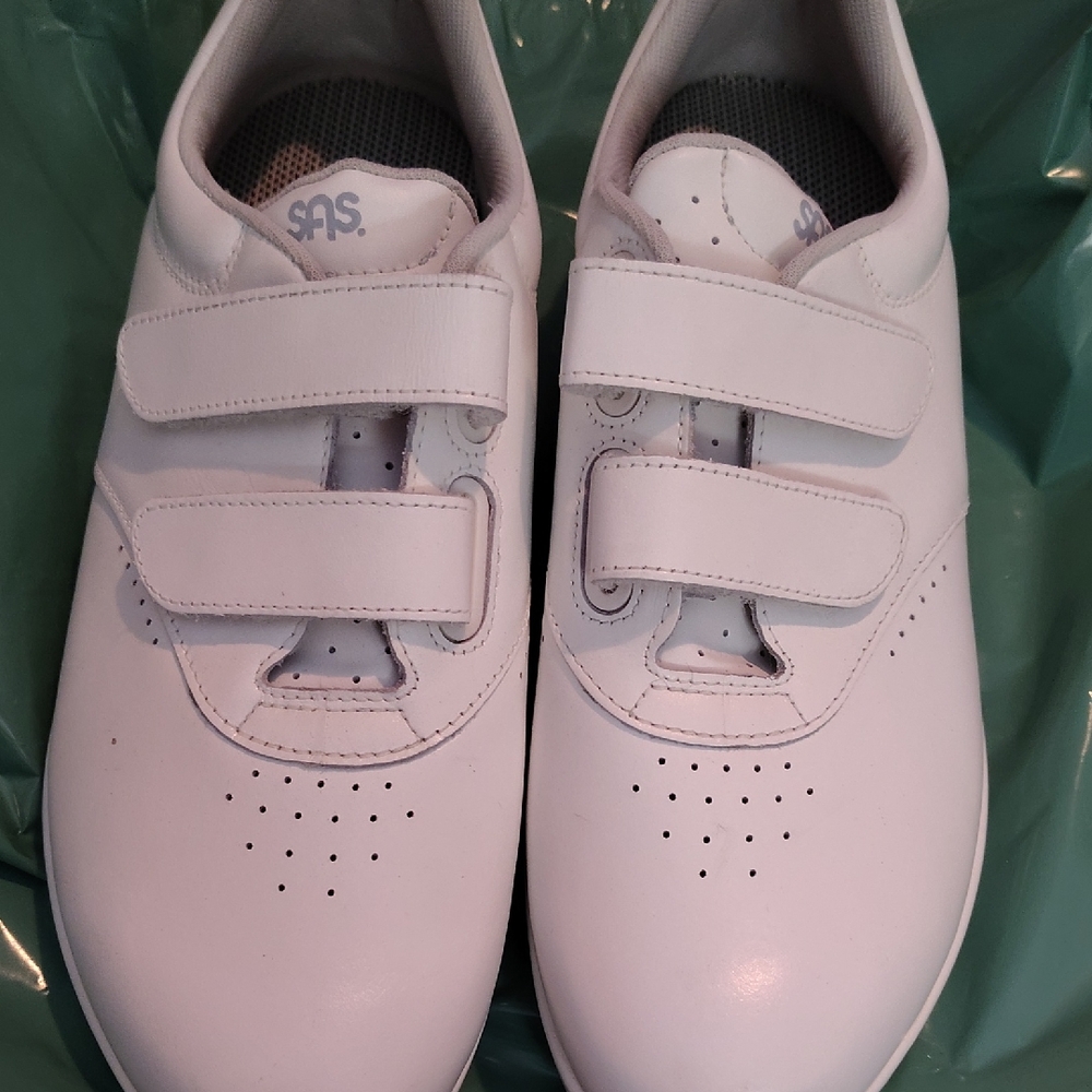 SAS womans  White Velcro Sneakers New Without Box